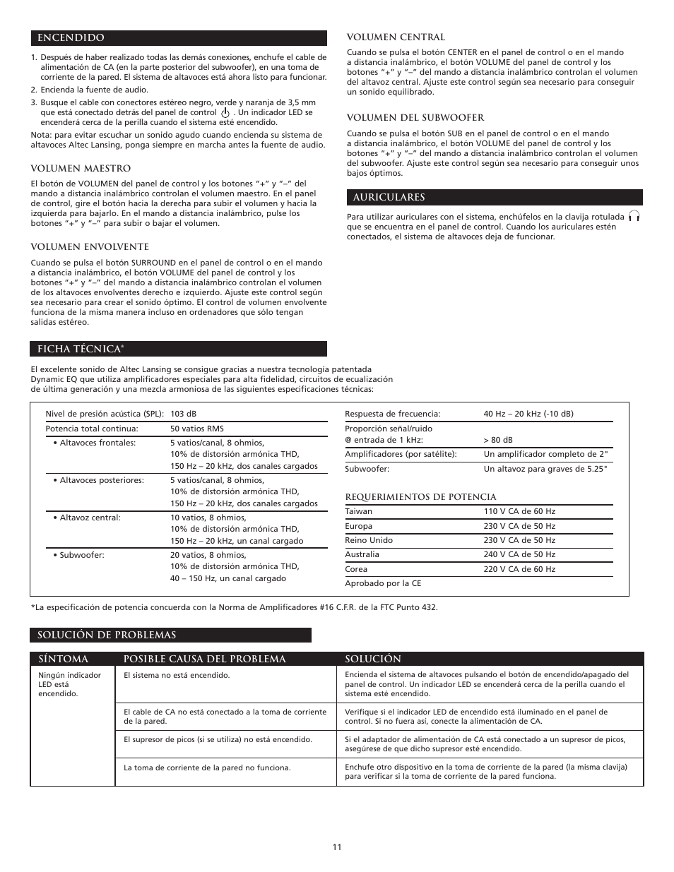 Altec Lansing VS3151R User Manual | Page 13 / 44