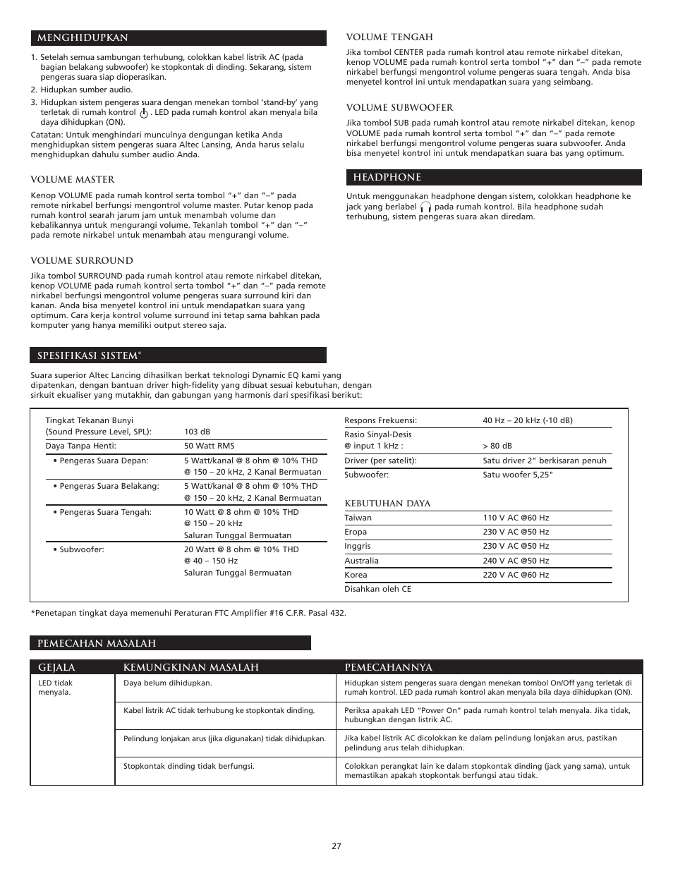 Altec Lansing VS3151R User Manual | Page 29 / 44