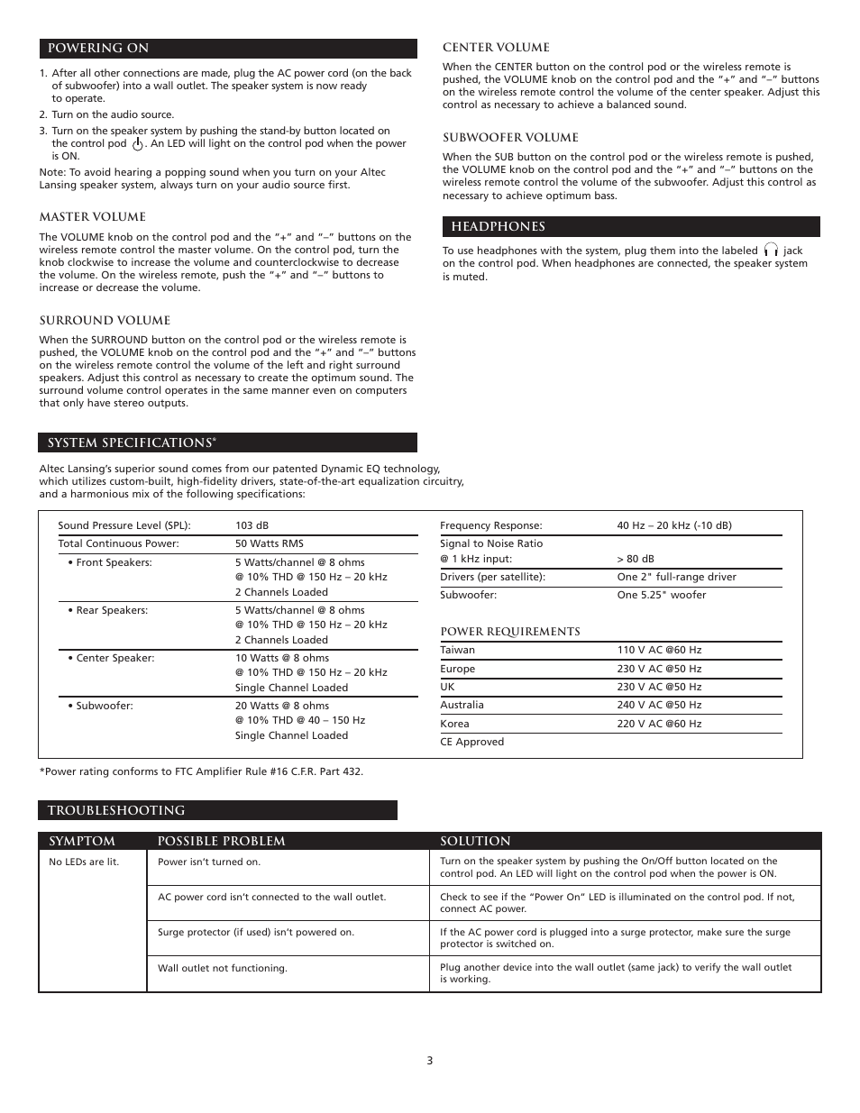 Altec Lansing VS3151R User Manual | Page 5 / 44