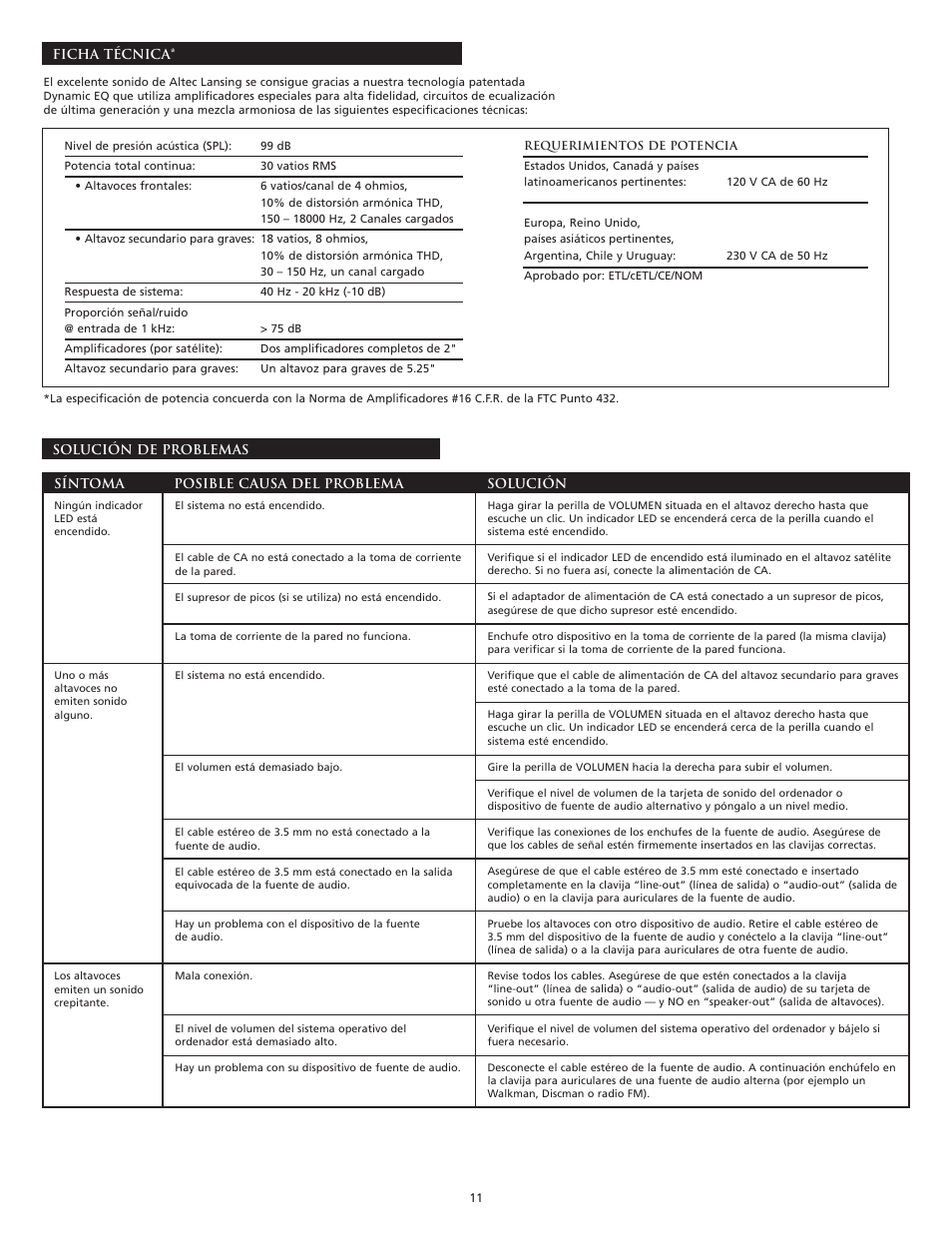 Altec Lansing VS3121 User Manual | Page 13 / 44
