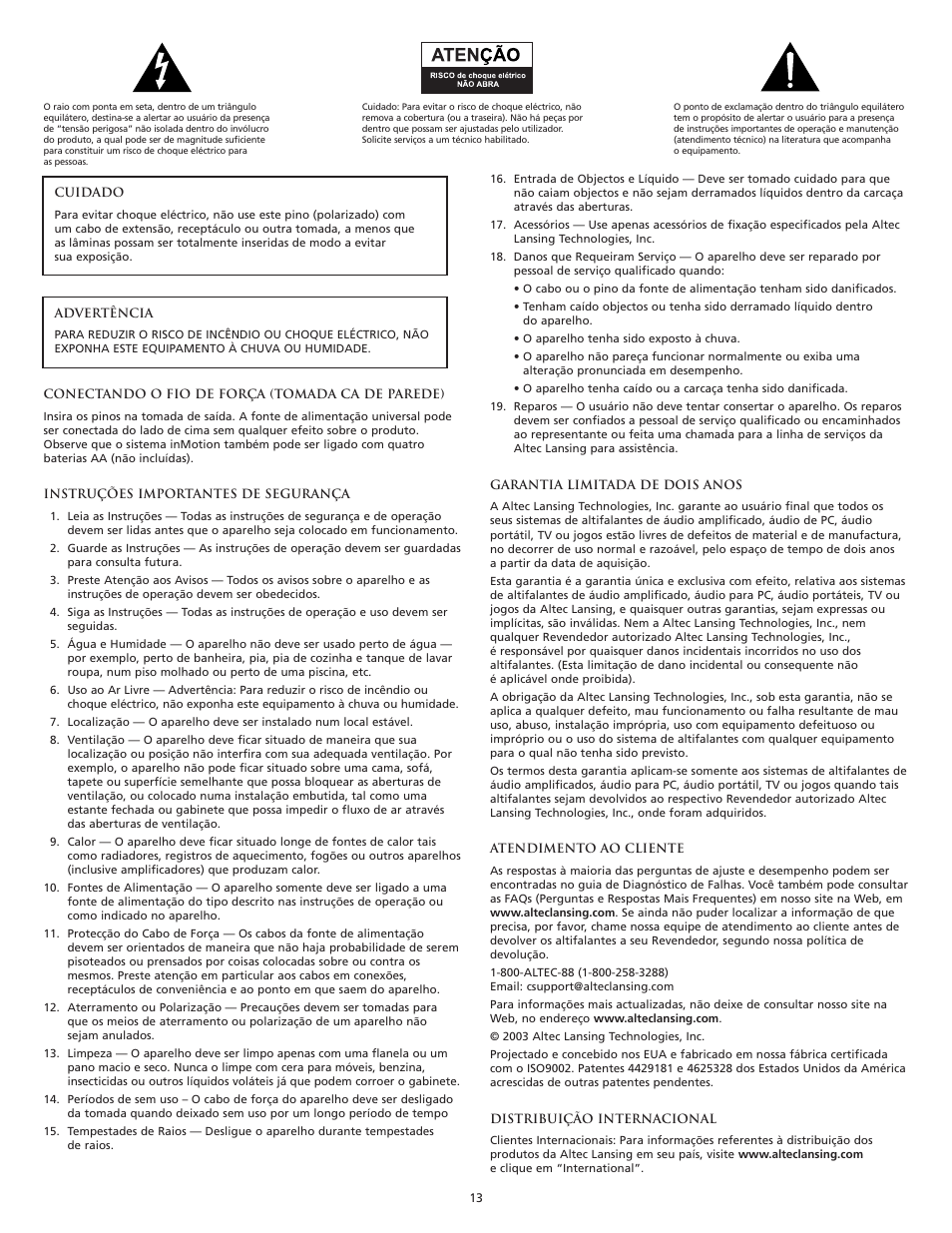 Altec Lansing VS3121 User Manual | Page 15 / 44