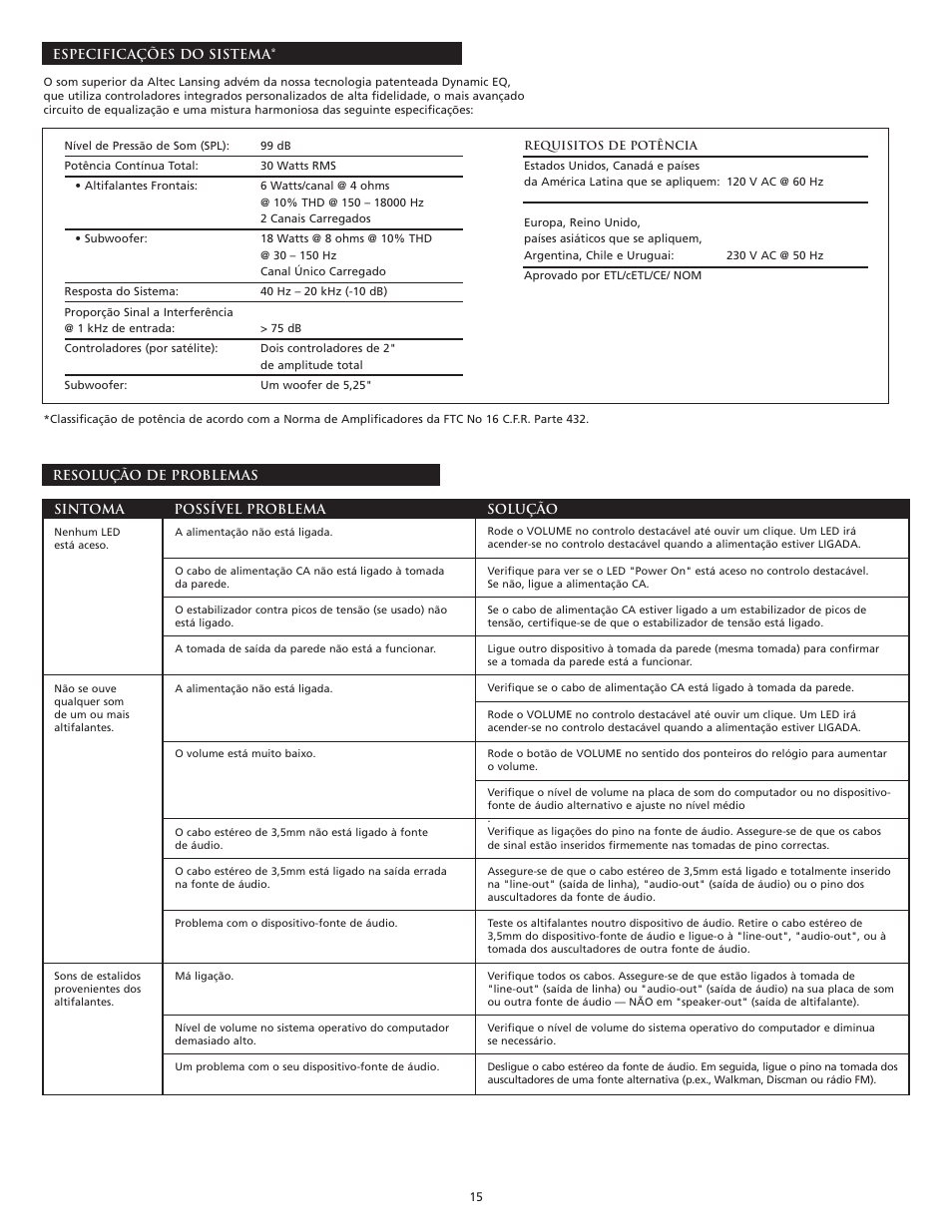 Altec Lansing VS3121 User Manual | Page 17 / 44