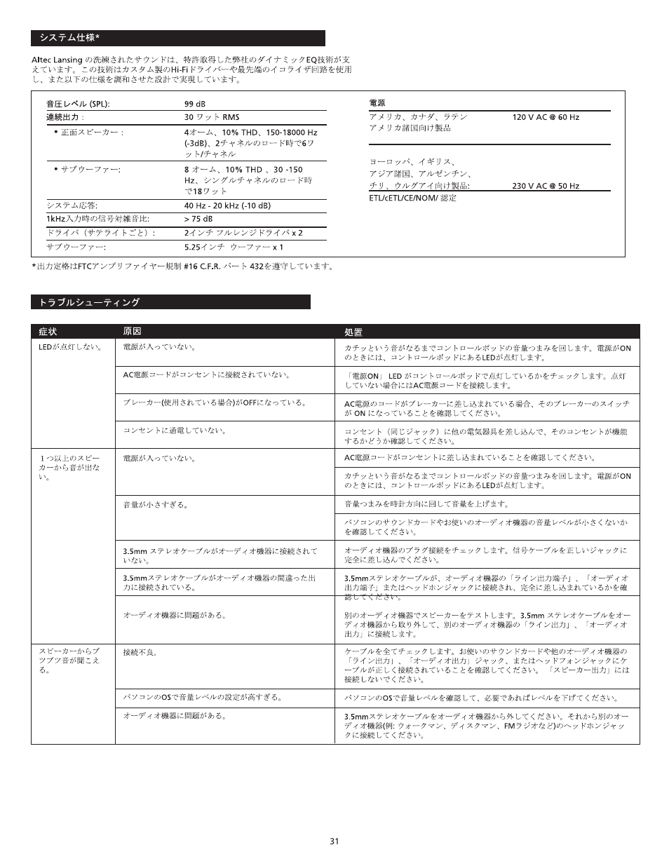 Altec Lansing VS3121 User Manual | Page 33 / 44