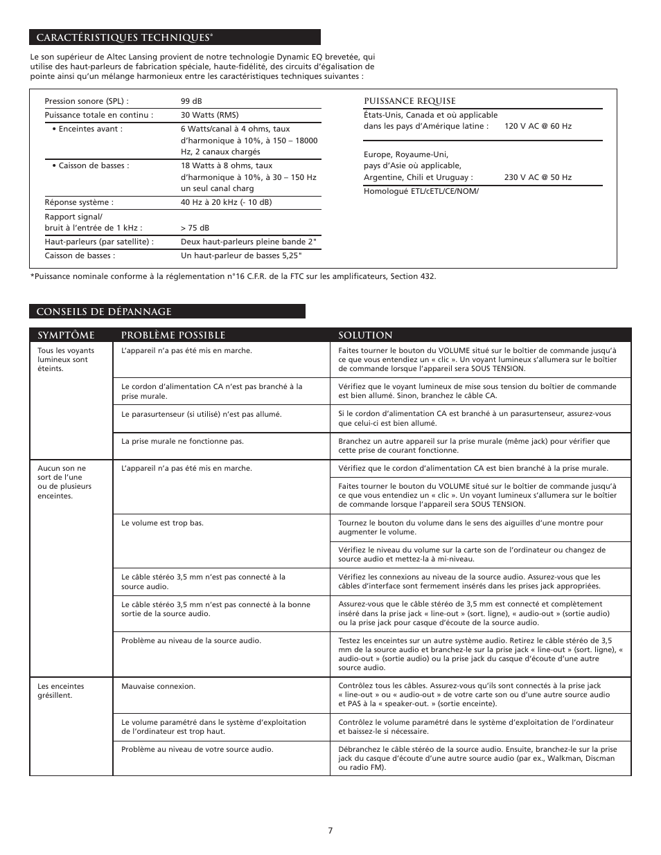 Altec Lansing VS3121 User Manual | Page 9 / 44