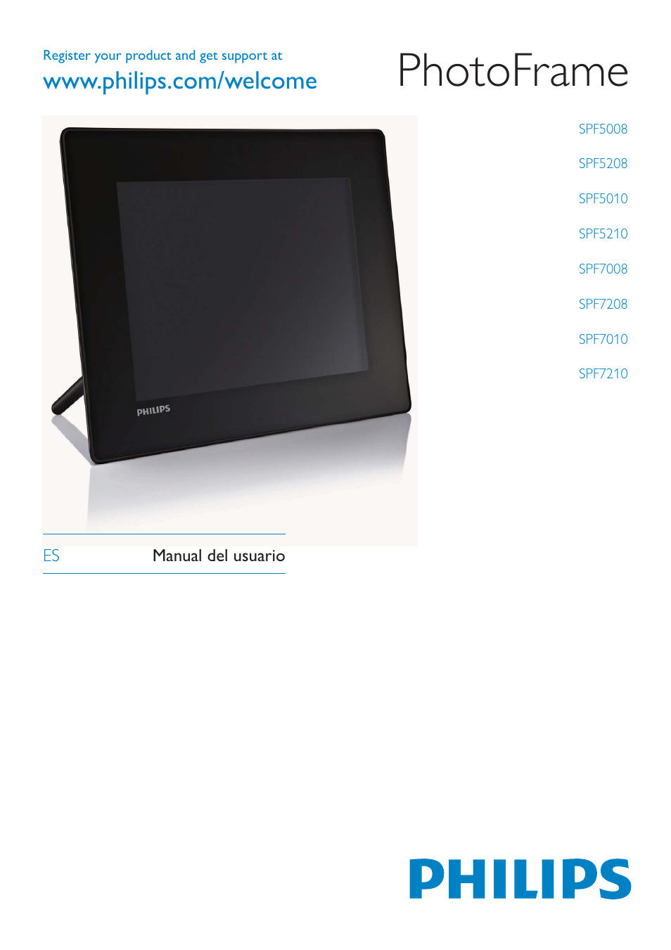 Philips Digital PhotoFrame con Bluetooth User Manual | 62 pages