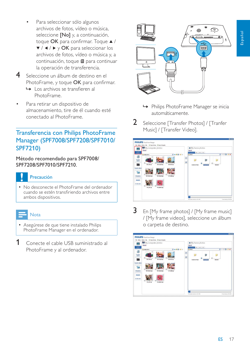 Philips Digital PhotoFrame con Bluetooth User Manual | Page 17 / 62
