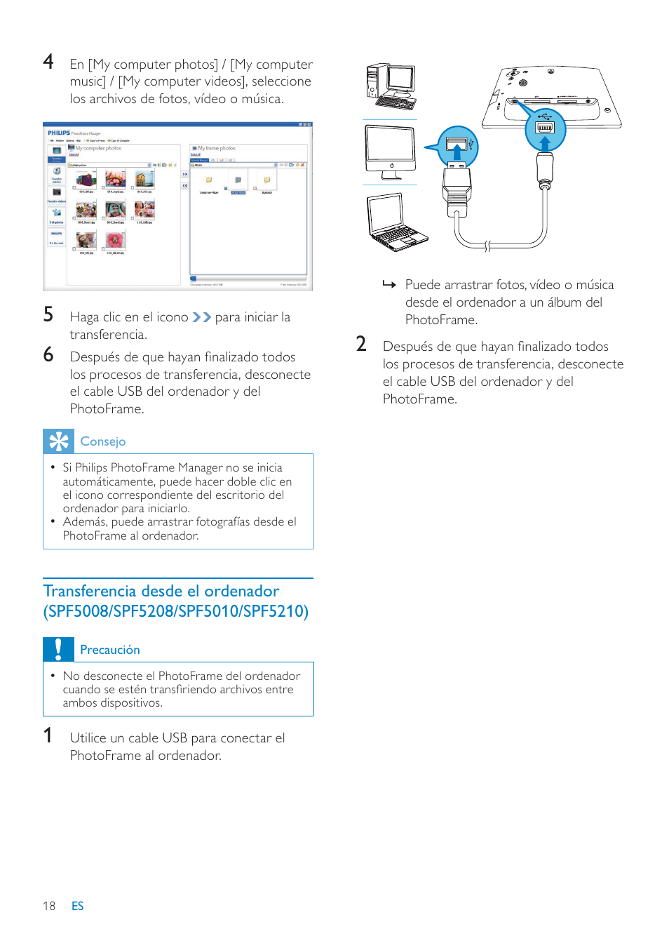 Philips Digital PhotoFrame con Bluetooth User Manual | Page 18 / 62