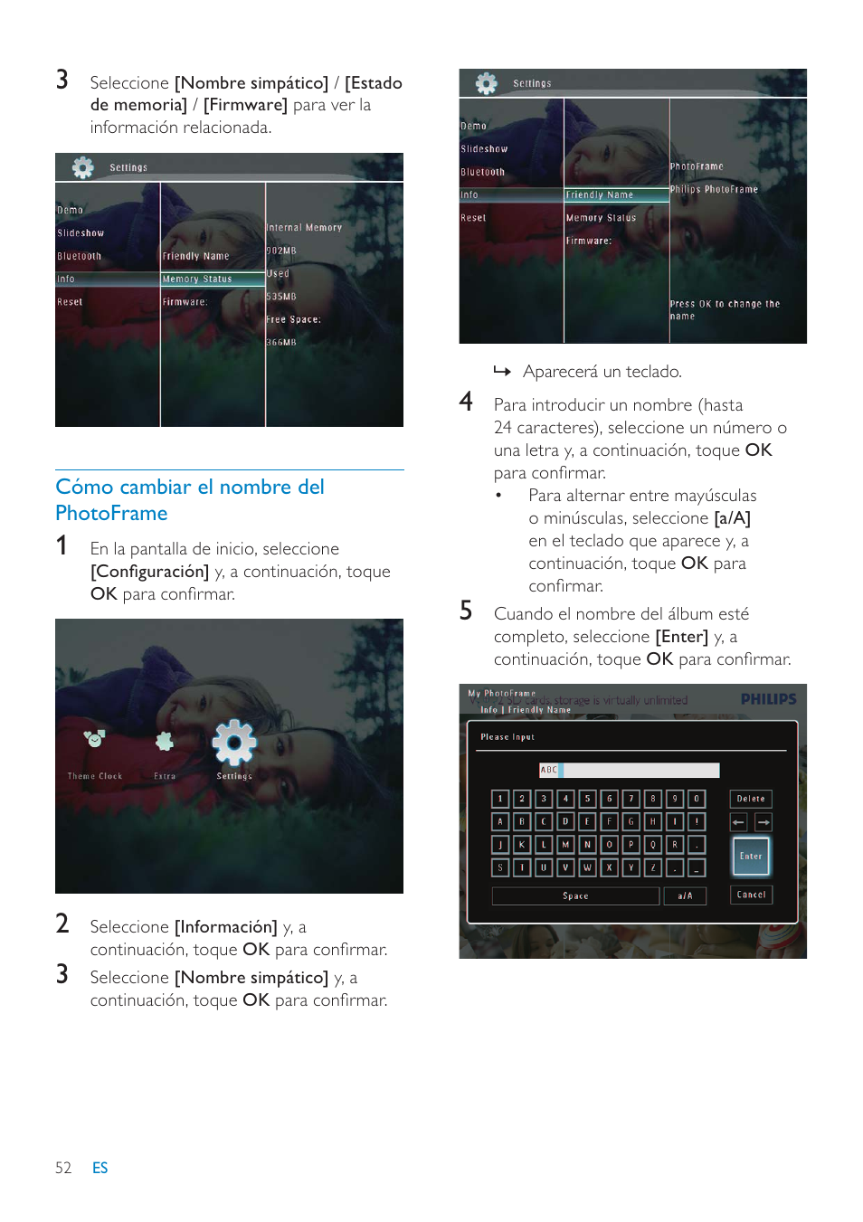 Philips Digital PhotoFrame con Bluetooth User Manual | Page 52 / 62