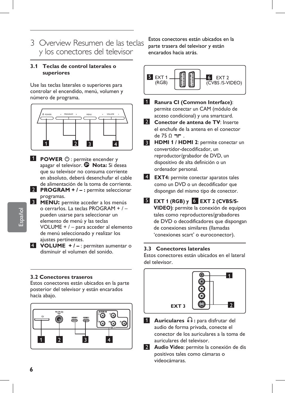 Philips Flat TV panorámico User Manual | Page 10 / 56