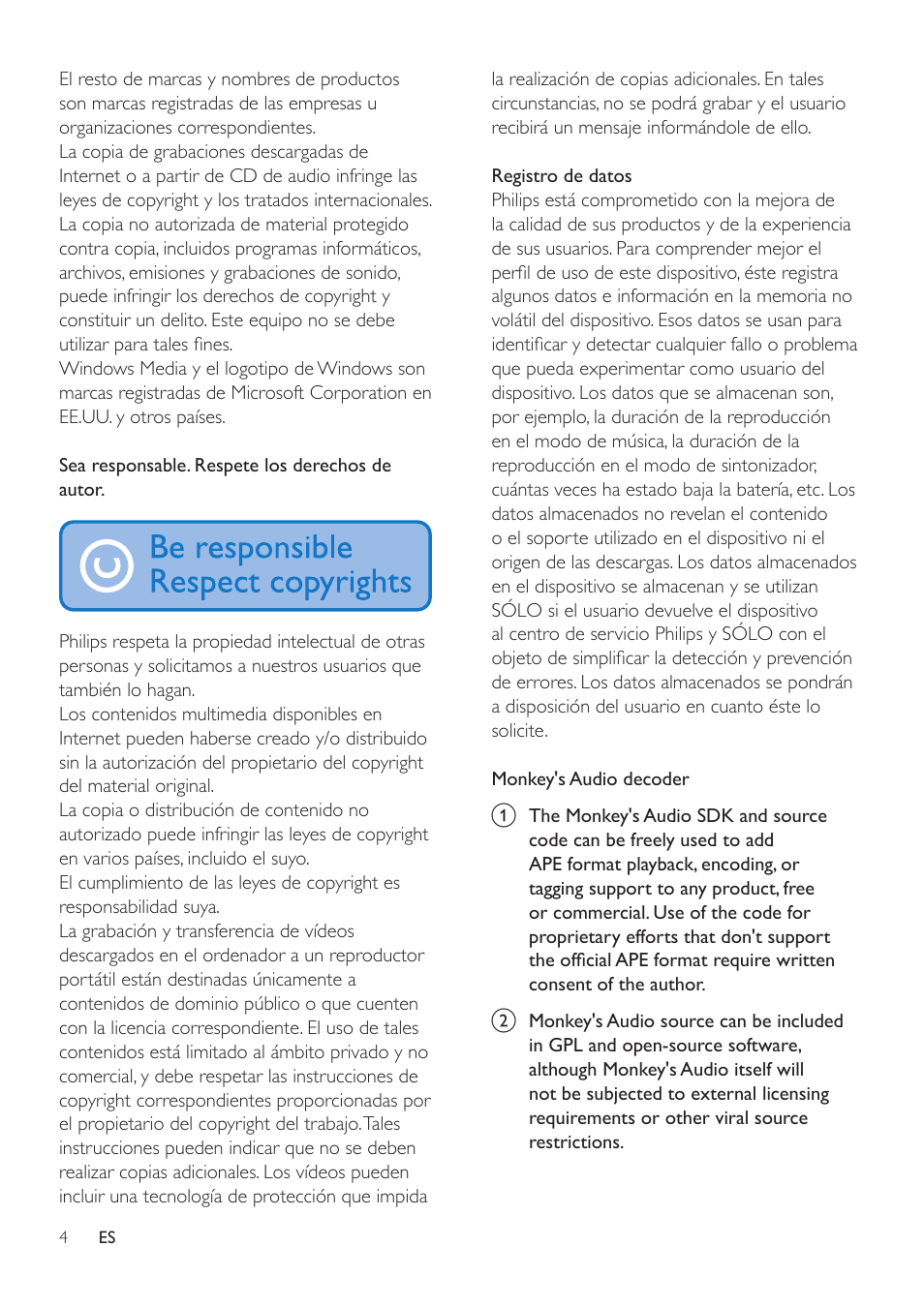 Philips GoGEAR Reproductor de vídeo y MP3 User Manual | Page 6 / 38