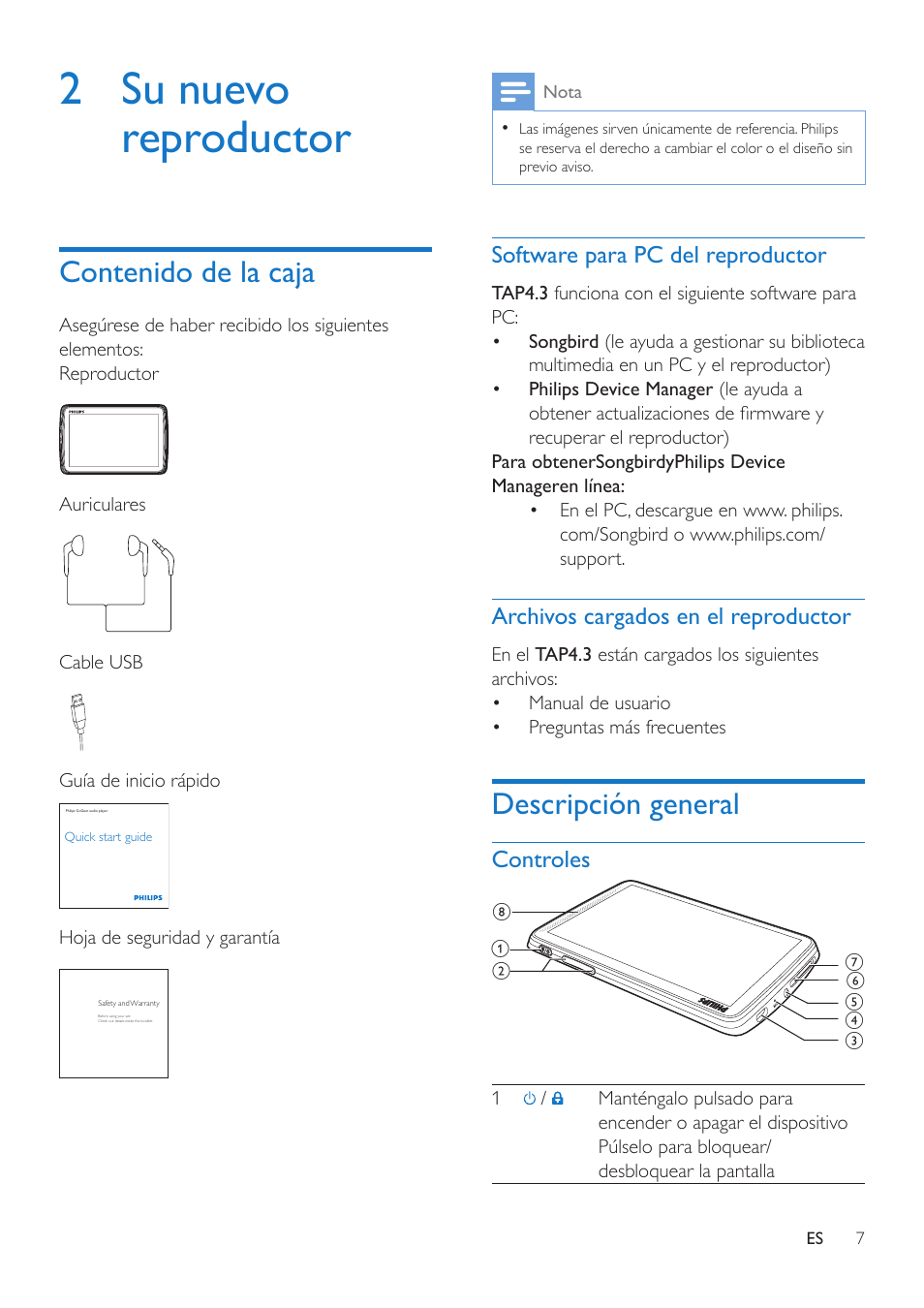 Philips GoGEAR Reproductor de vídeo y MP3 User Manual | Page 9 / 38