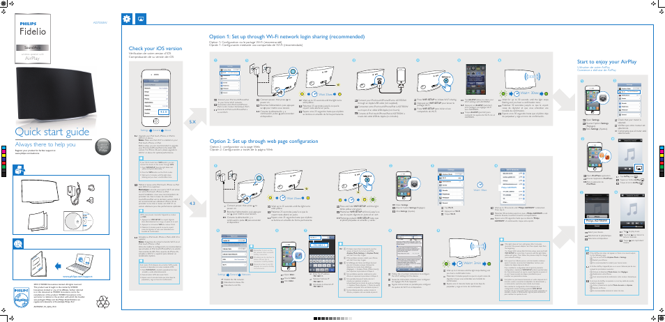 Philips Fidelio Altavoz inalámbrico SoundAvia User Manual | 2 pages