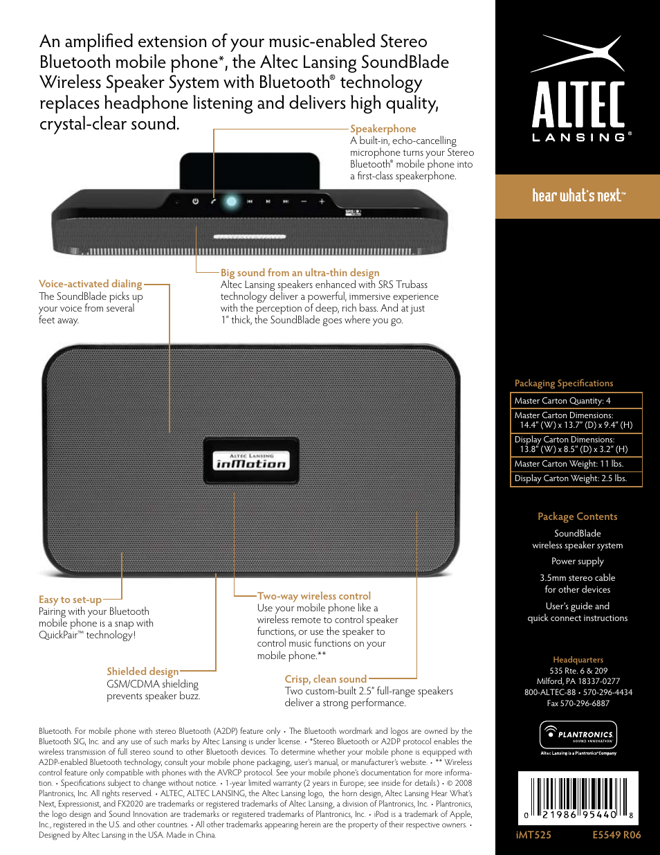 Altec Lansing iMT525 User Manual | Page 2 / 2