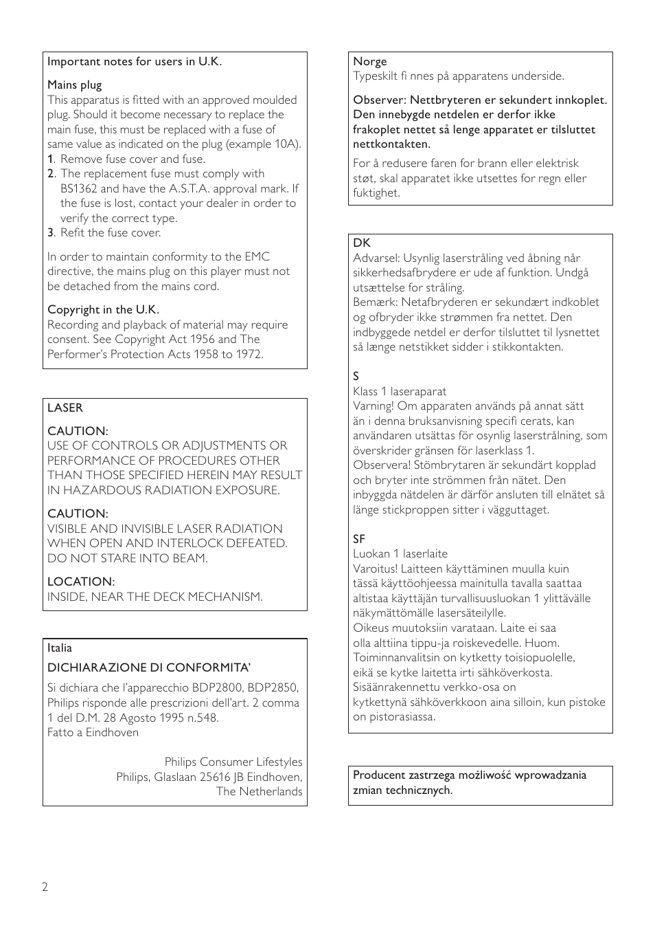 Philips Reproductor de Blu-ray Disc User Manual | Page 2 / 50