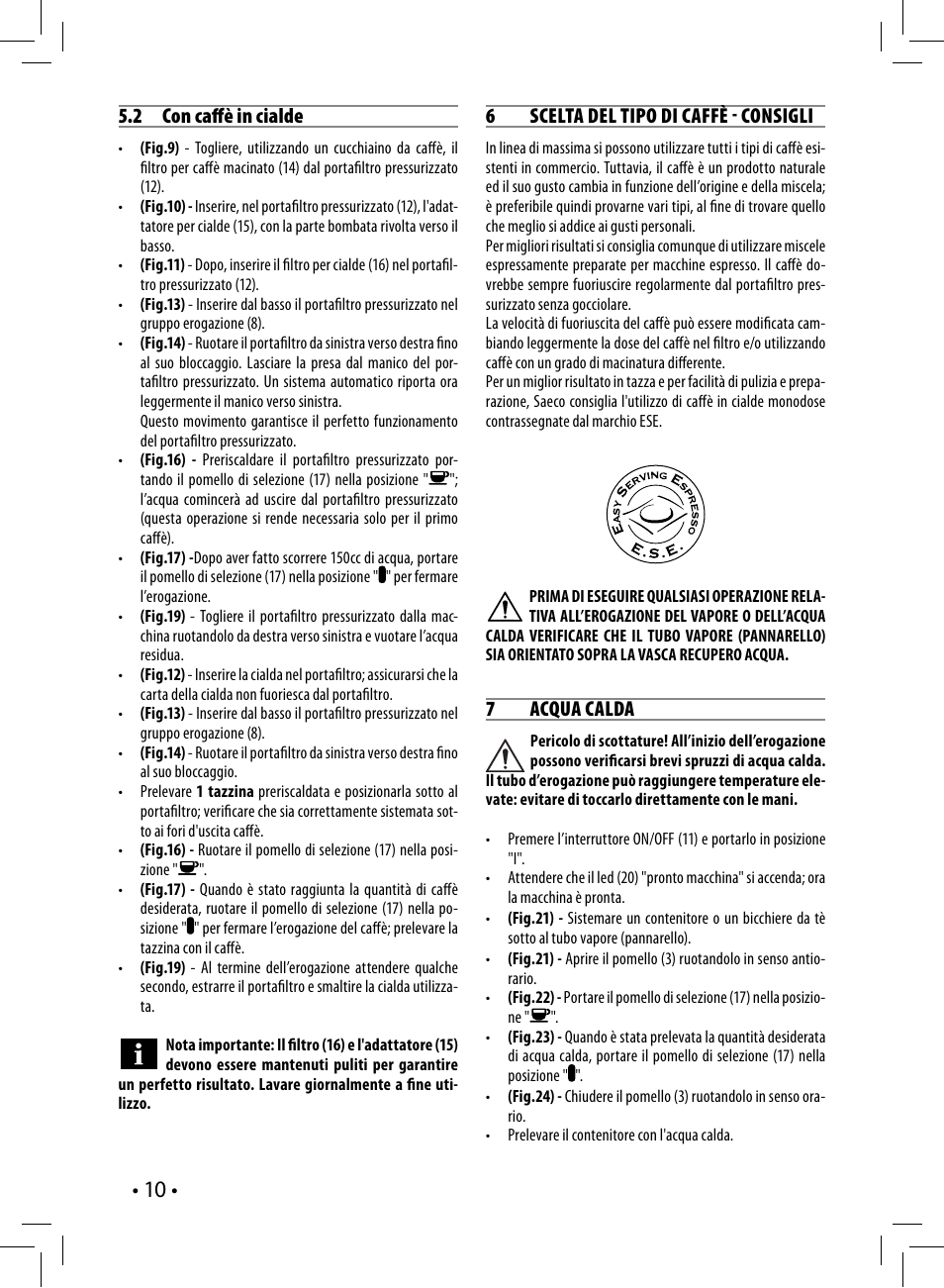 Philips Saeco Poemia Cafetera expreso manual User Manual | Page 10 / 104