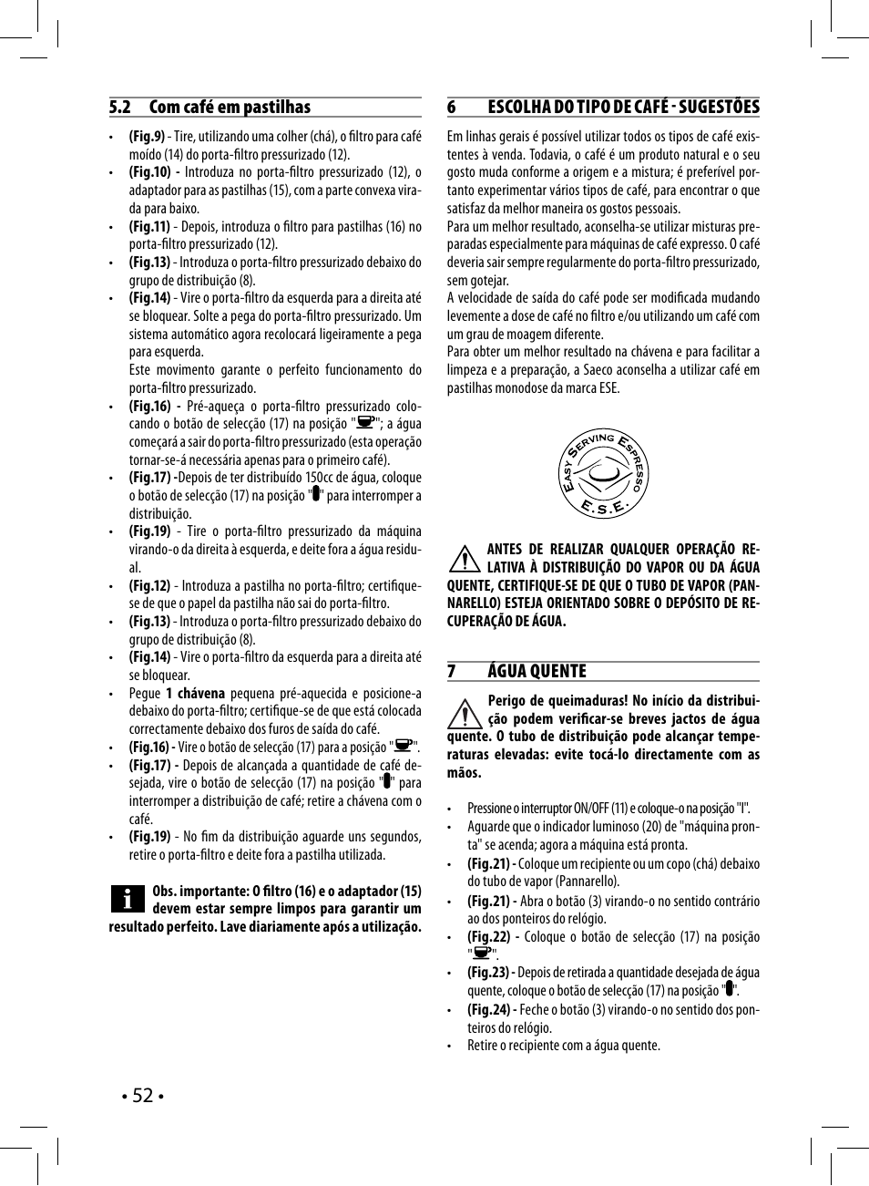 Philips Saeco Poemia Cafetera expreso manual User Manual | Page 52 / 104