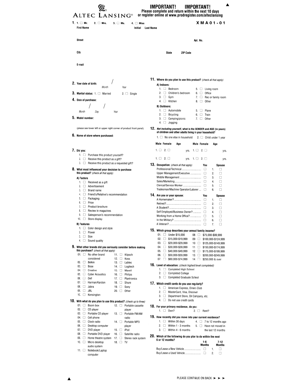 Important! important, A.lt e c, An sin g | X m a 0 1 - 0 1 | Altec Lansing VS4221 User Manual | Page 8 / 9