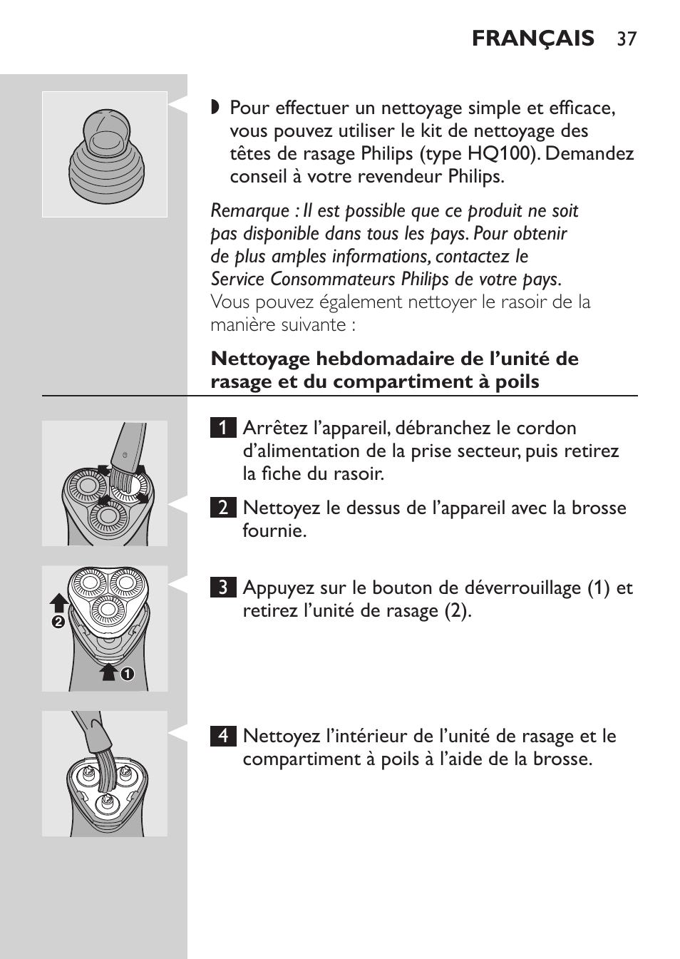 Français | Philips Afeitadora eléctrica User Manual | Page 35 / 84