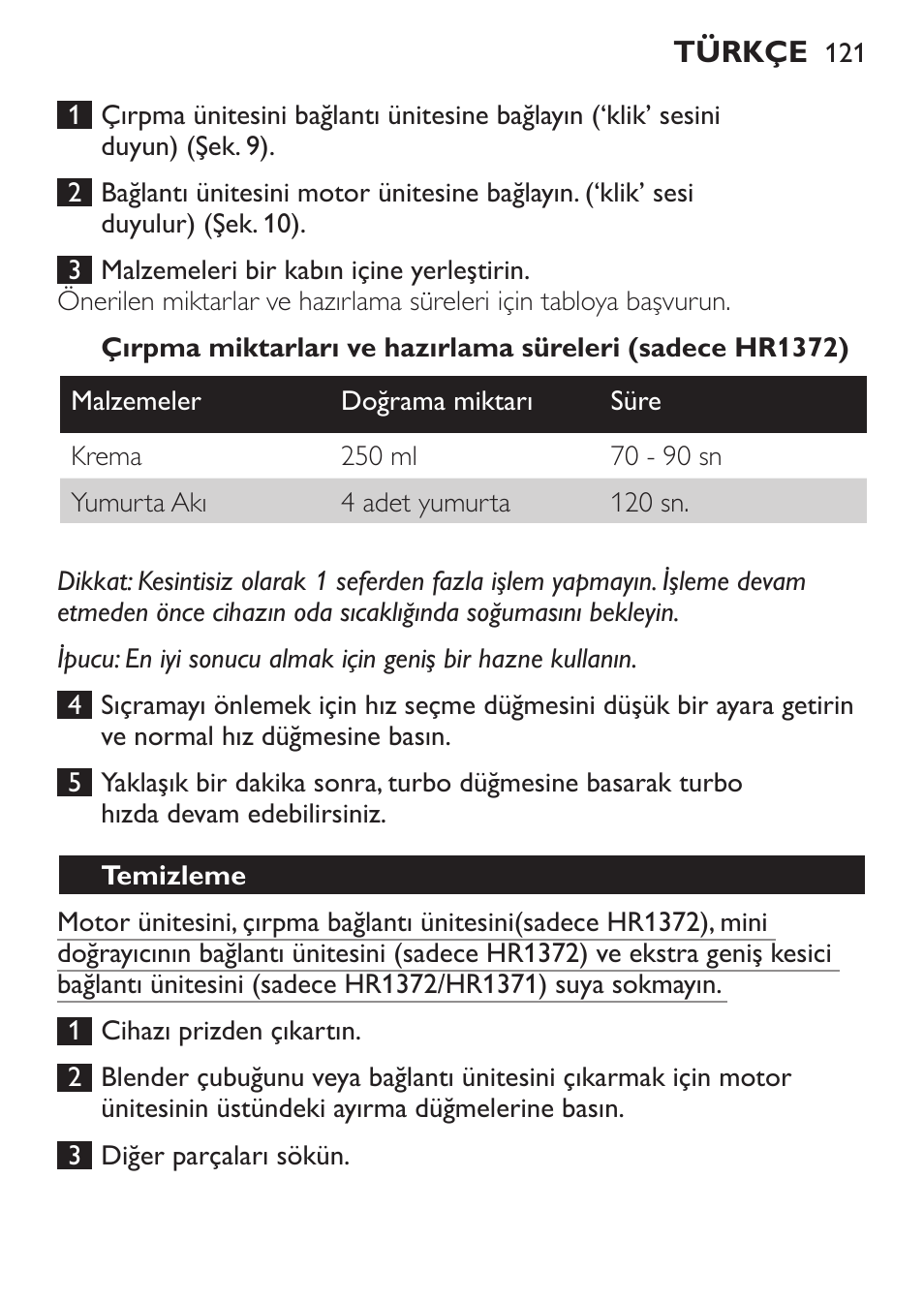 Temizleme | Philips Pure Essentials Collection Batidora de mano User Manual | Page 121 / 128