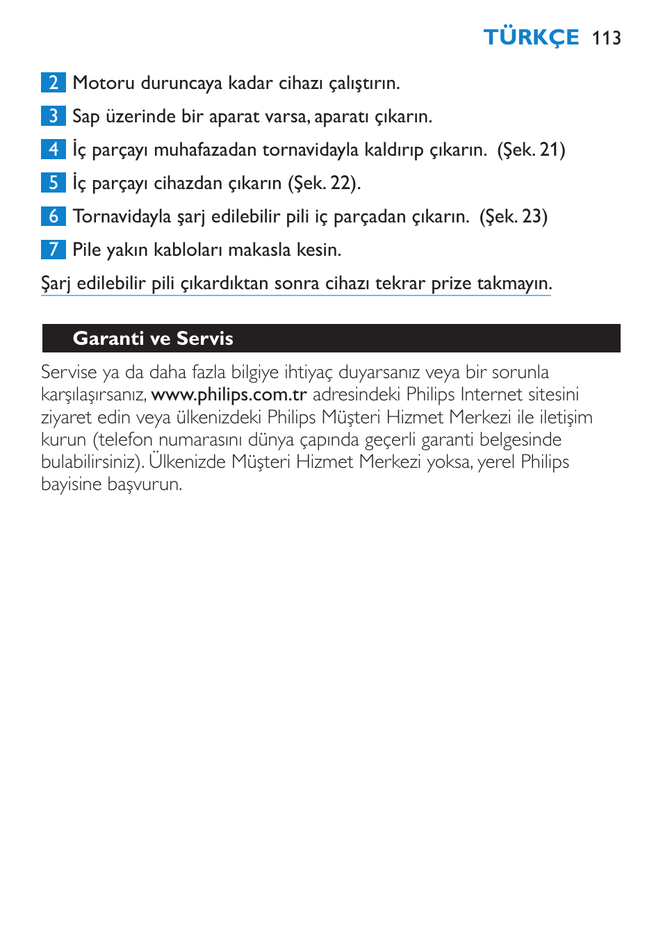 Garanti ve servis | Philips Bikini Perfect Recortador para la línea del bikini User Manual | Page 113 / 116