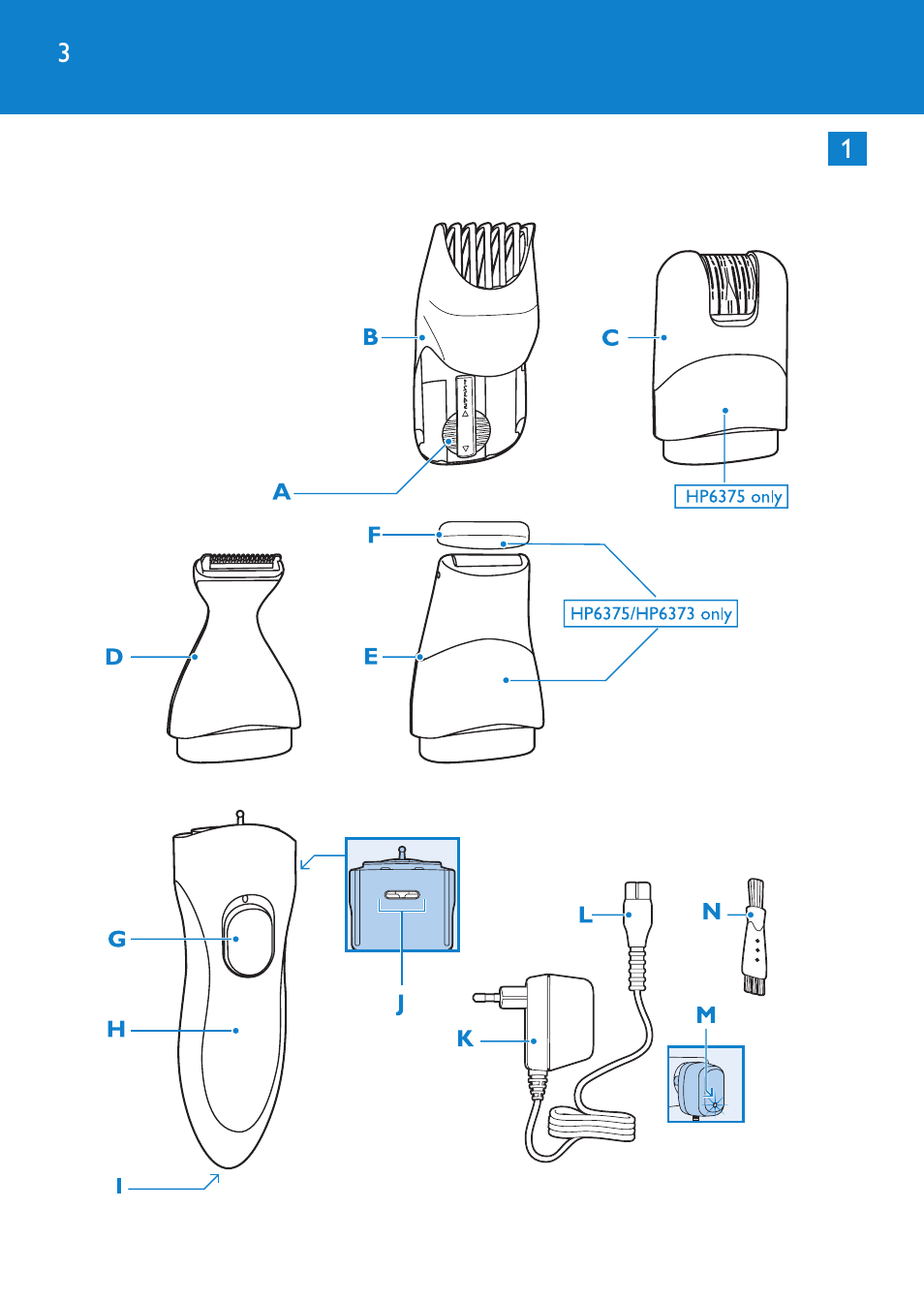 Philips Bikini Perfect Recortador para la línea del bikini User Manual | Page 3 / 116