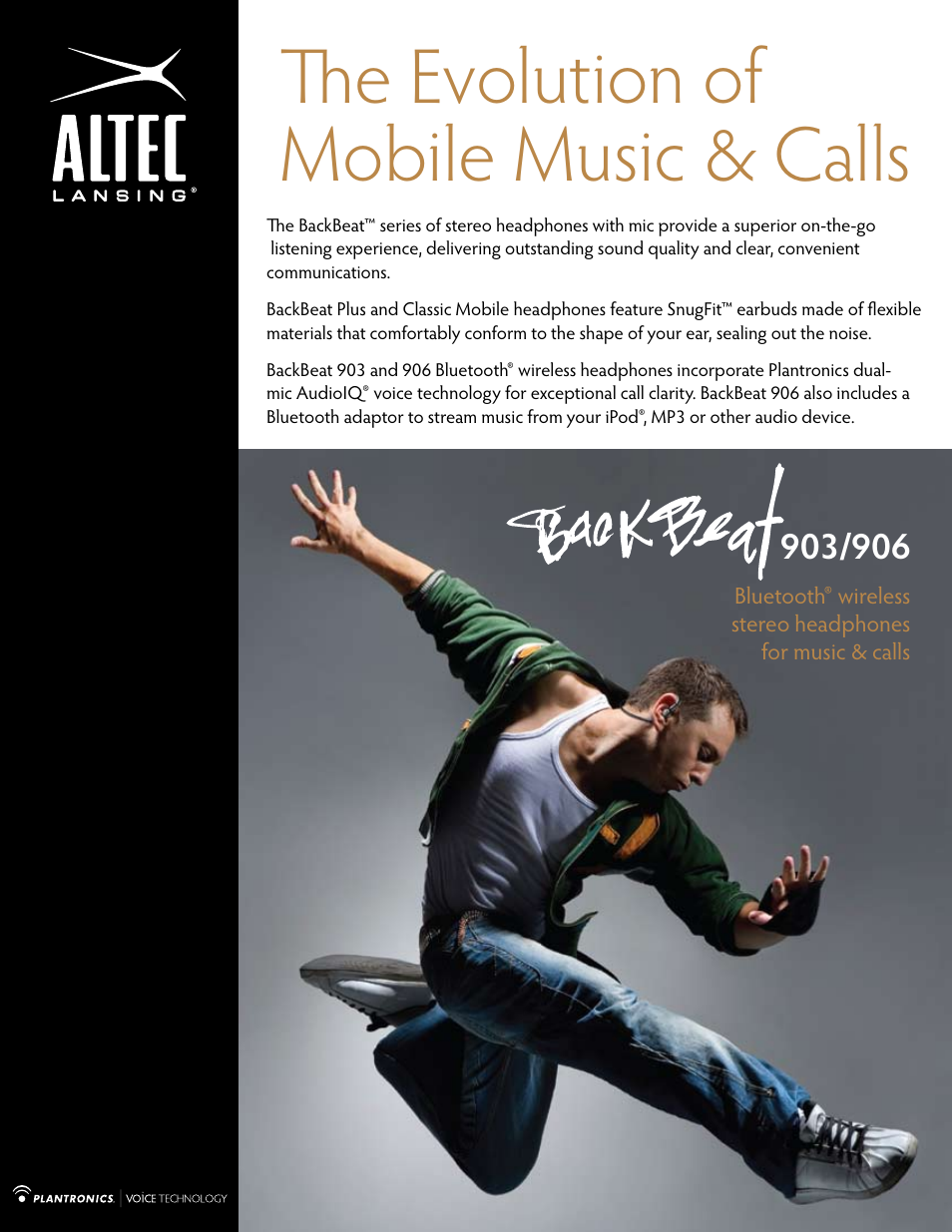 Altec Lansing BackBeat 906 User Manual | 2 pages