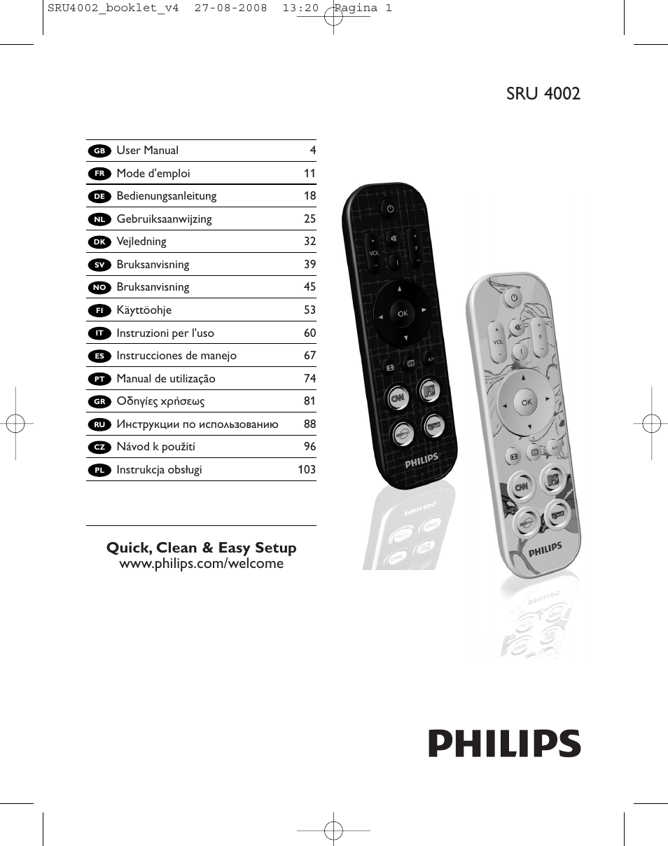 Philips Mando a distancia universal User Manual | 115 pages