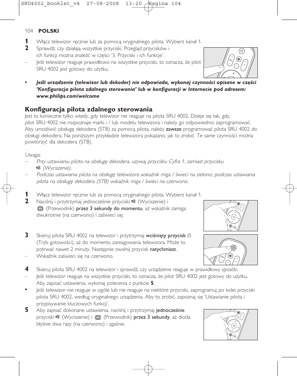 Philips Mando a distancia universal User Manual | Page 103 / 115