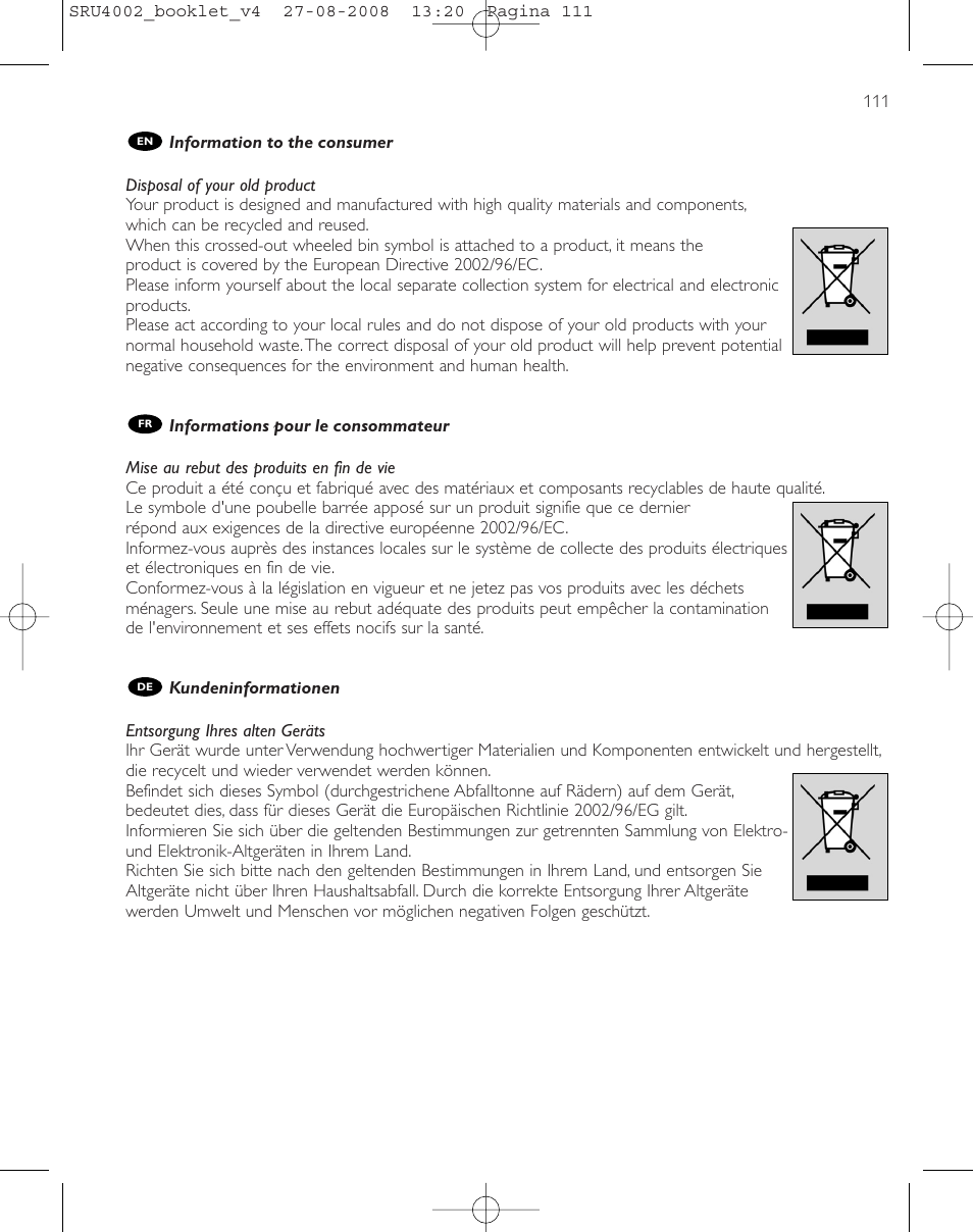 Philips Mando a distancia universal User Manual | Page 110 / 115