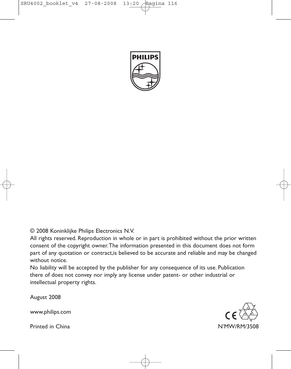 Philips Mando a distancia universal User Manual | Page 115 / 115