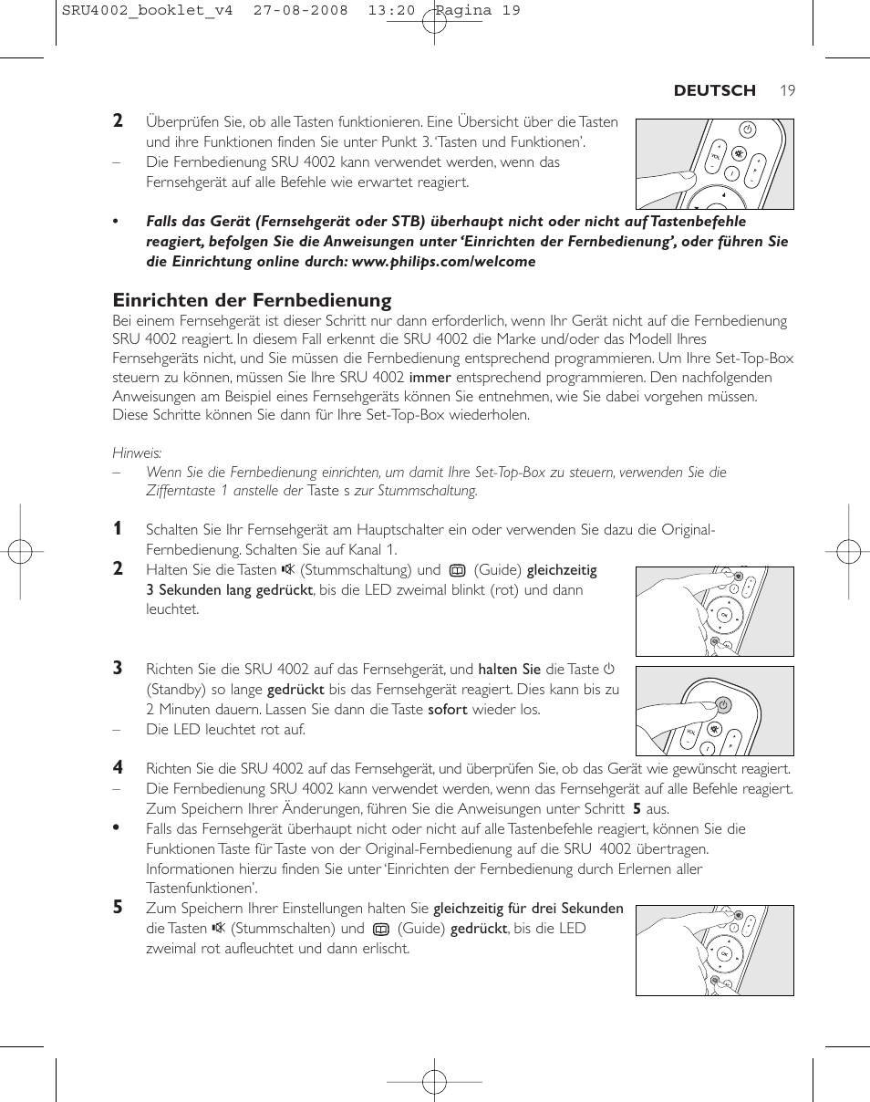 Philips Mando a distancia universal User Manual | Page 18 / 115