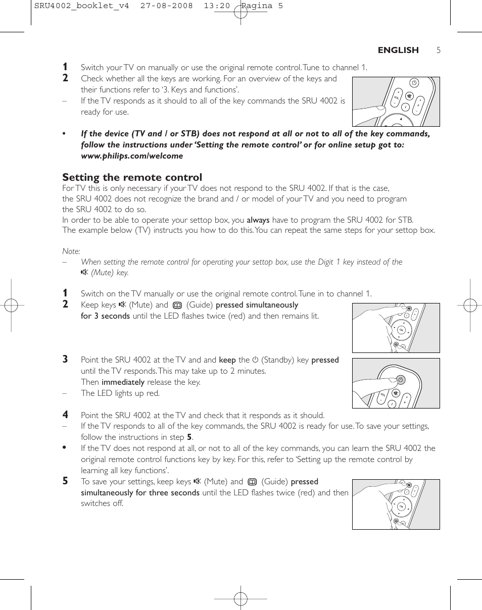 Philips Mando a distancia universal User Manual | Page 4 / 115