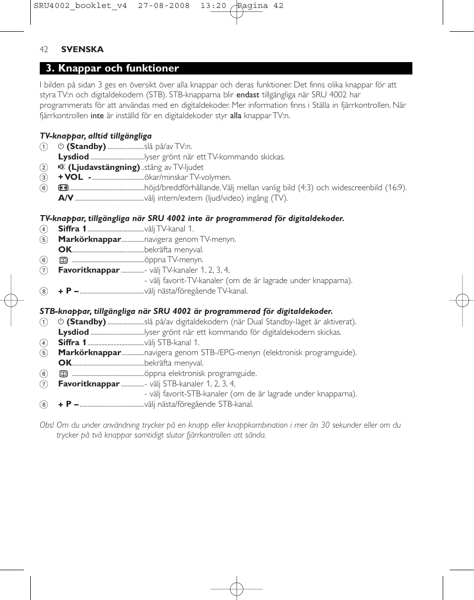 Knappar och funktioner | Philips Mando a distancia universal User Manual | Page 41 / 115