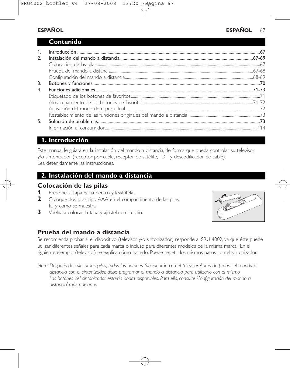 Philips Mando a distancia universal User Manual | Page 66 / 115