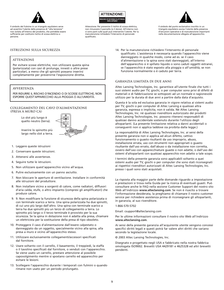 Altec Lansing CS21 User Manual | Page 11 / 44