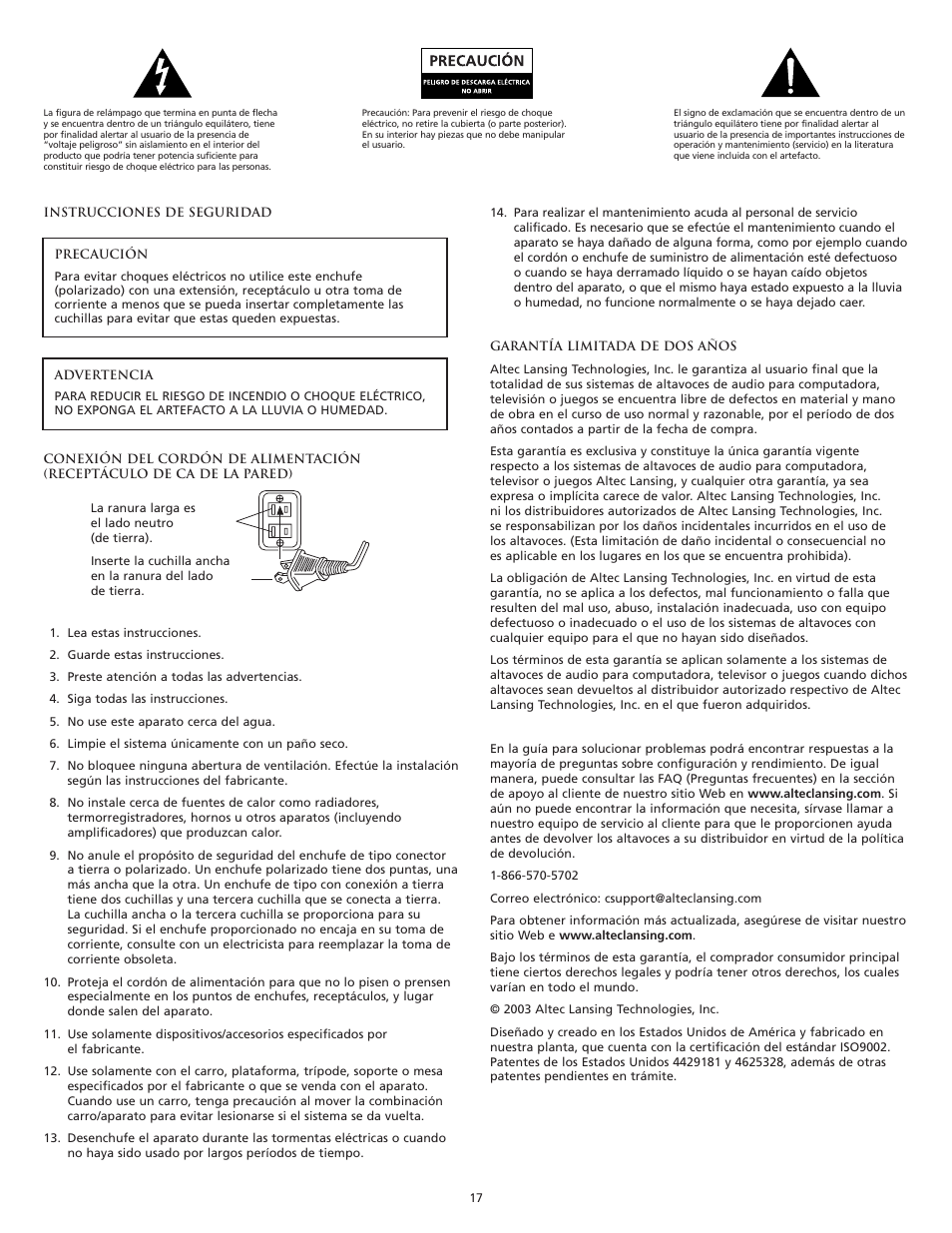 Altec Lansing CS21 User Manual | Page 19 / 44