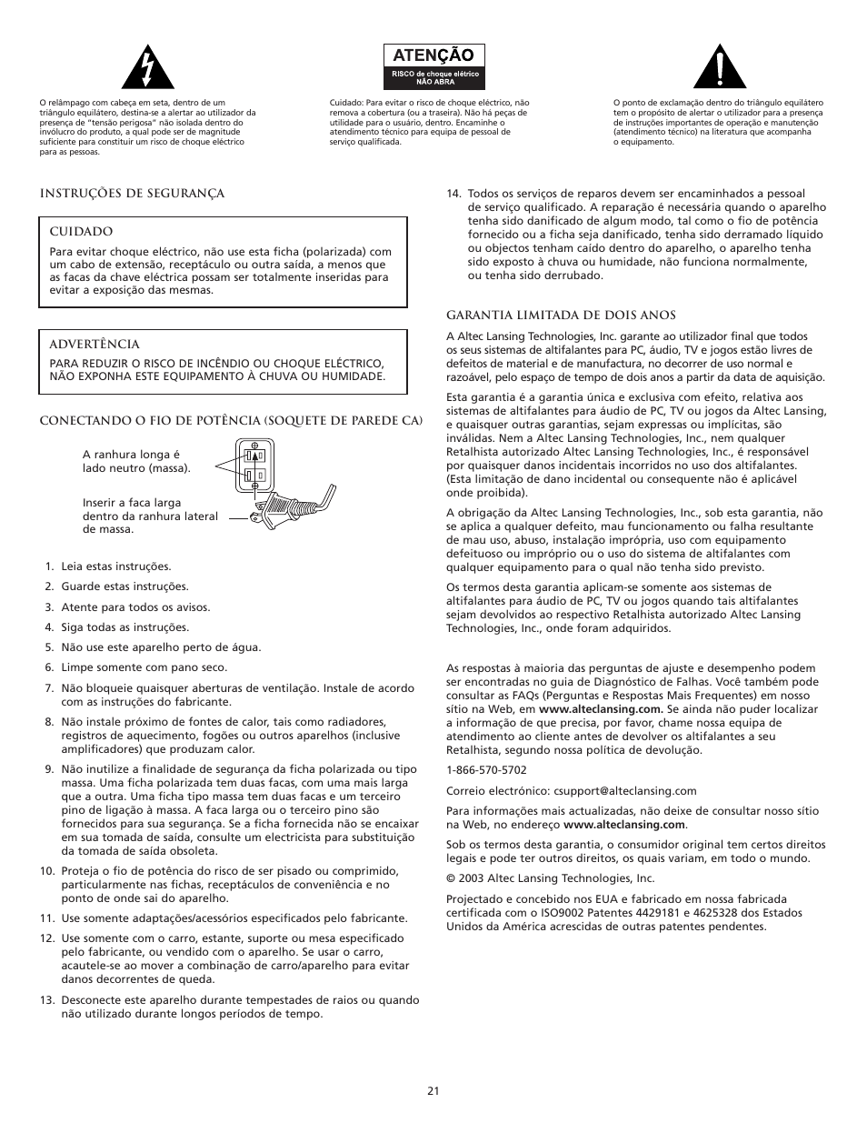 Altec Lansing CS21 User Manual | Page 23 / 44