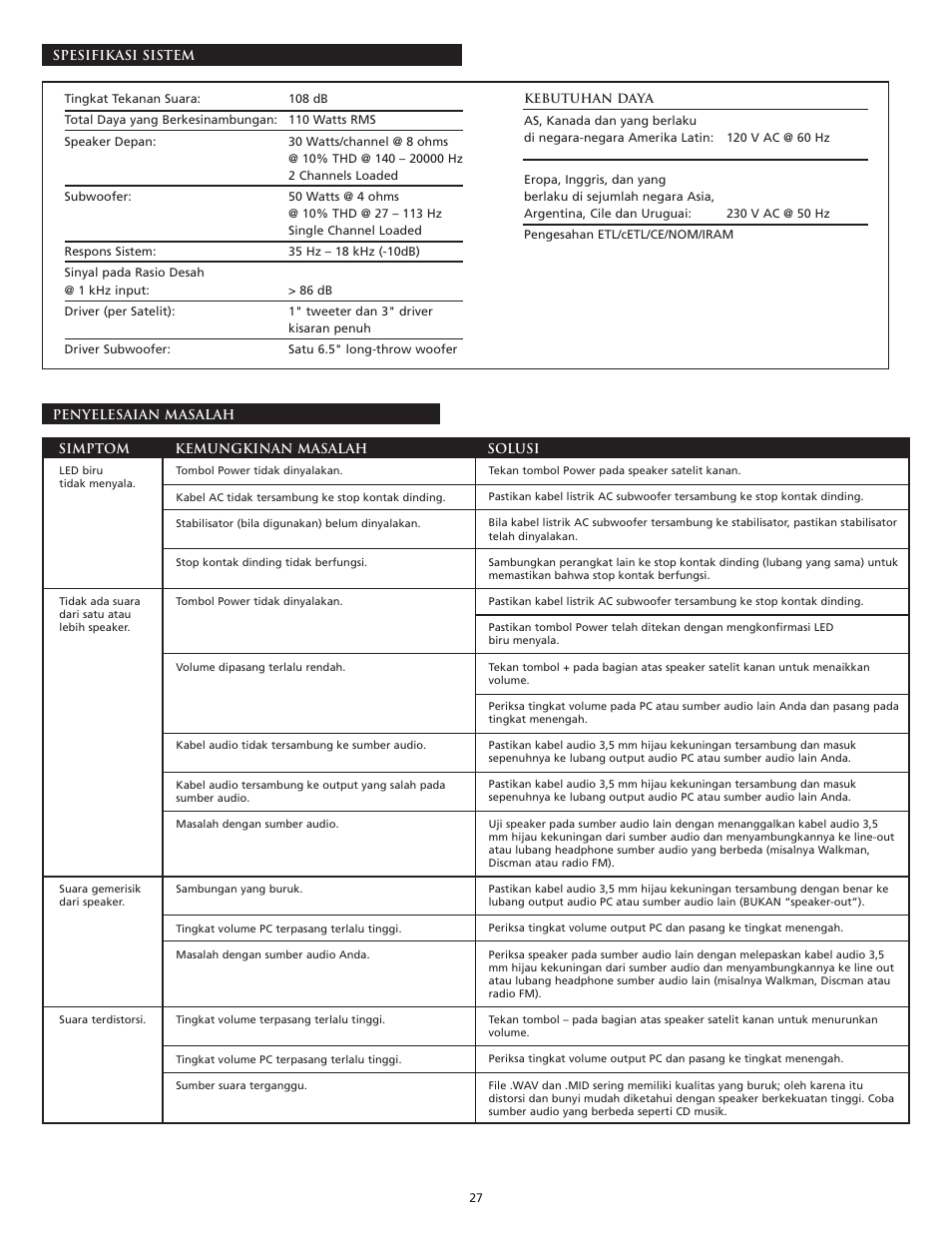 Altec Lansing CS21 User Manual | Page 29 / 44