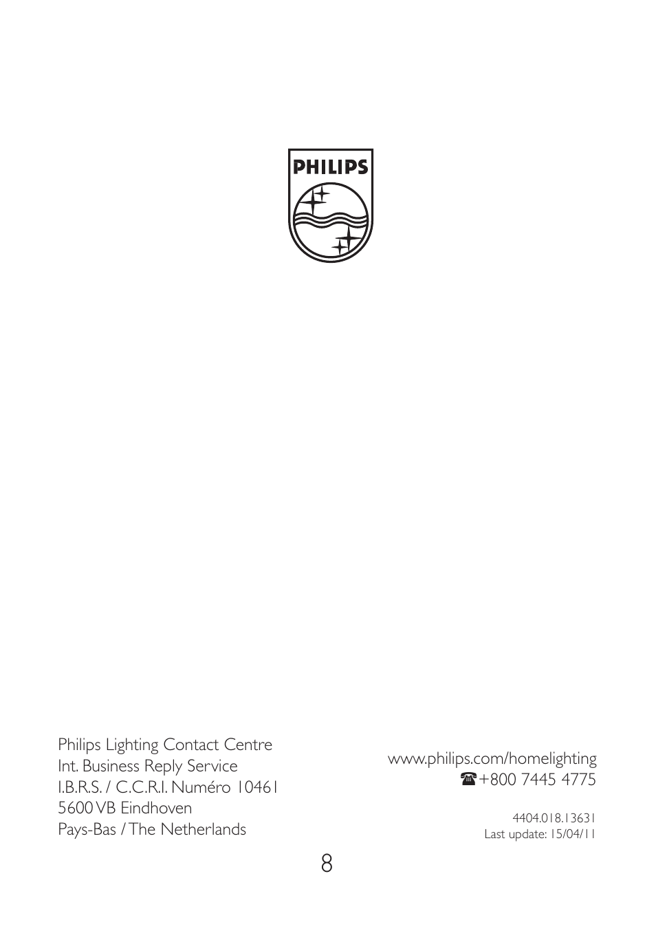 Philips InStyle Plafón User Manual | Page 8 / 8
