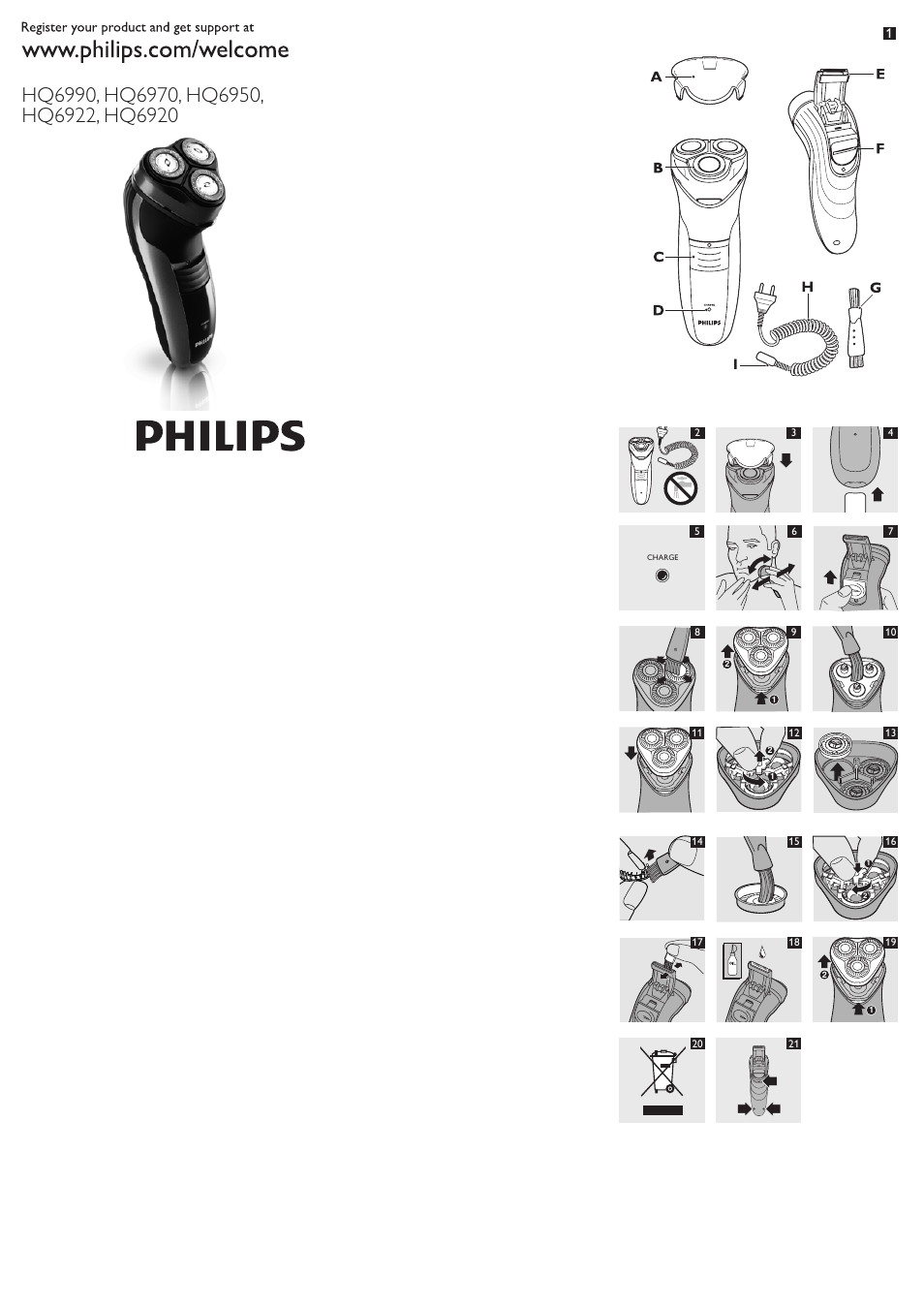 Philips Afeitadora eléctrica User Manual | 7 pages