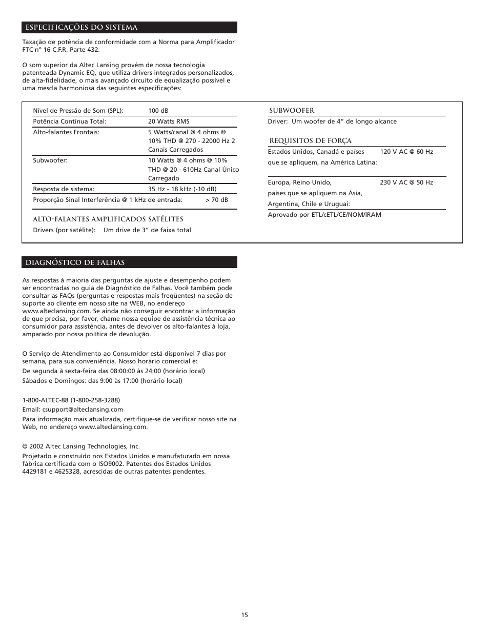 Altec Lansing 221 User Manual | Page 16 / 18