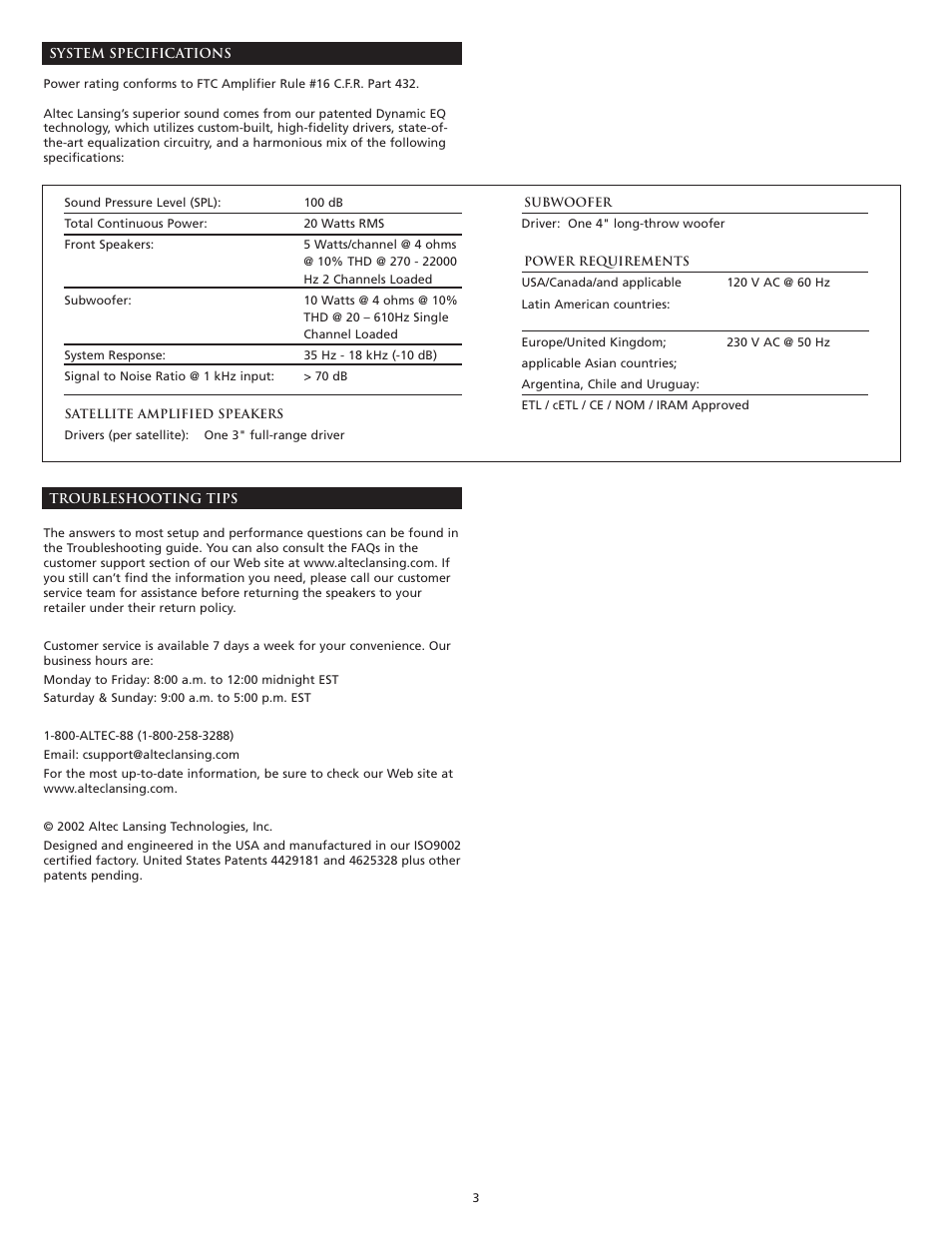 Altec Lansing 221 User Manual | Page 4 / 18