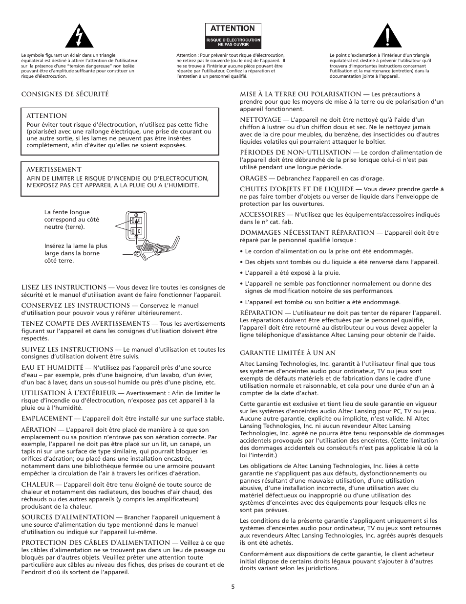 Altec Lansing 221 User Manual | Page 6 / 18