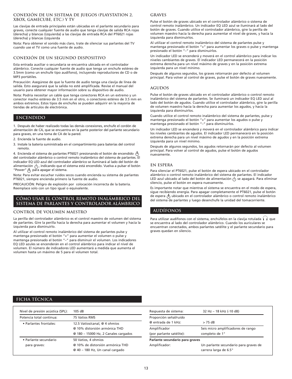 Altec Lansing PT6021 User Manual | Page 15 / 20