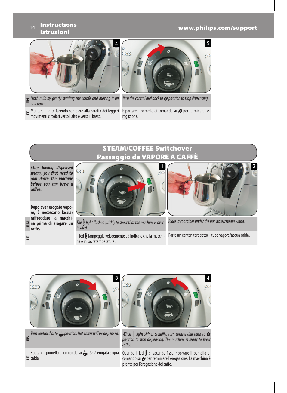 Philips Saeco Xsmall Cafetera expreso súper automática User Manual | Page 14 / 68