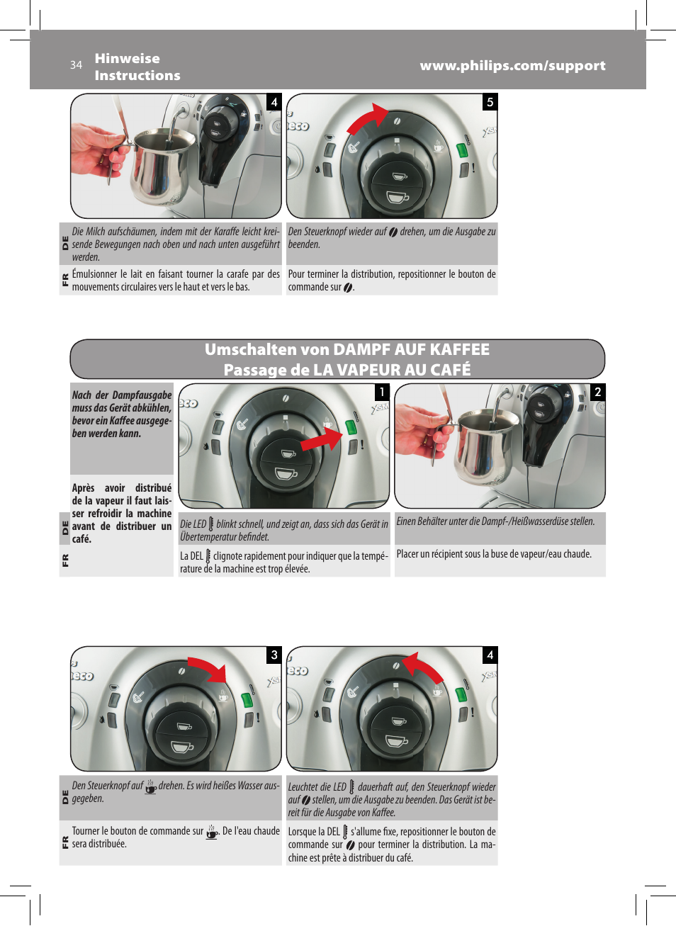 Philips Saeco Xsmall Cafetera expreso súper automática User Manual | Page 34 / 68