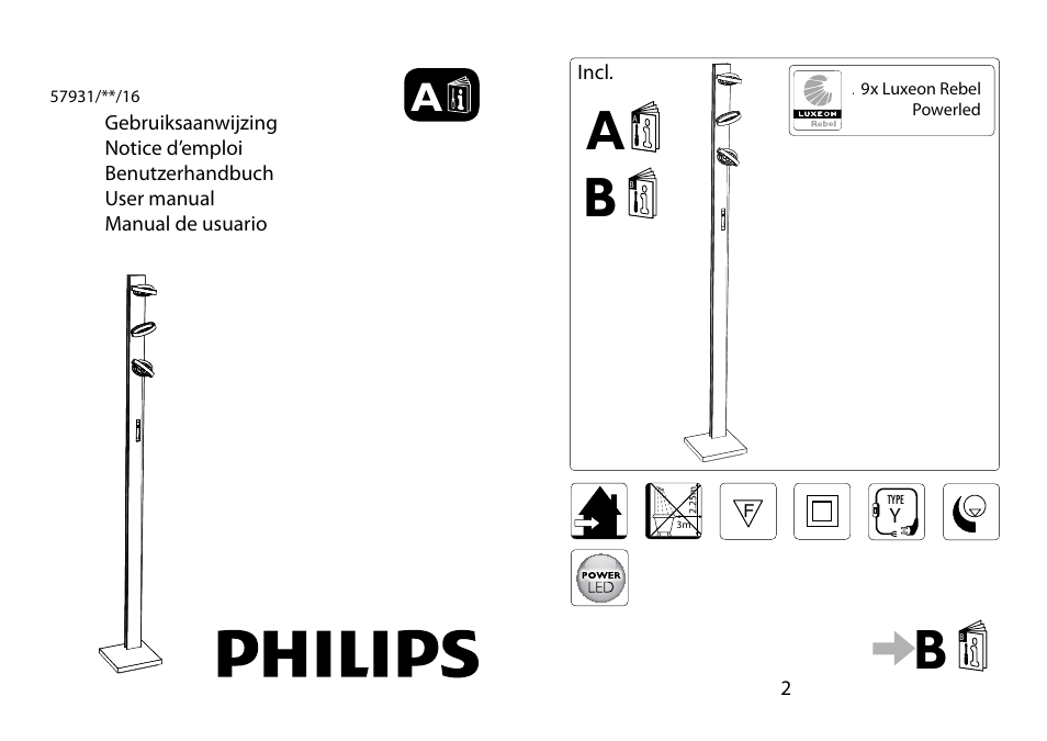 Philips InStyle Lámpara de pie User Manual | 2 pages