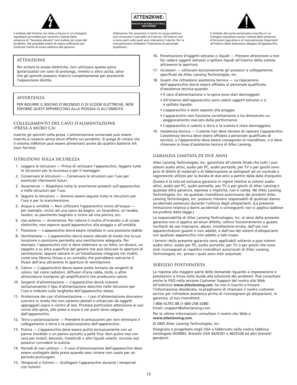 Altec Lansing VS2120 User Manual | Page 15 / 33