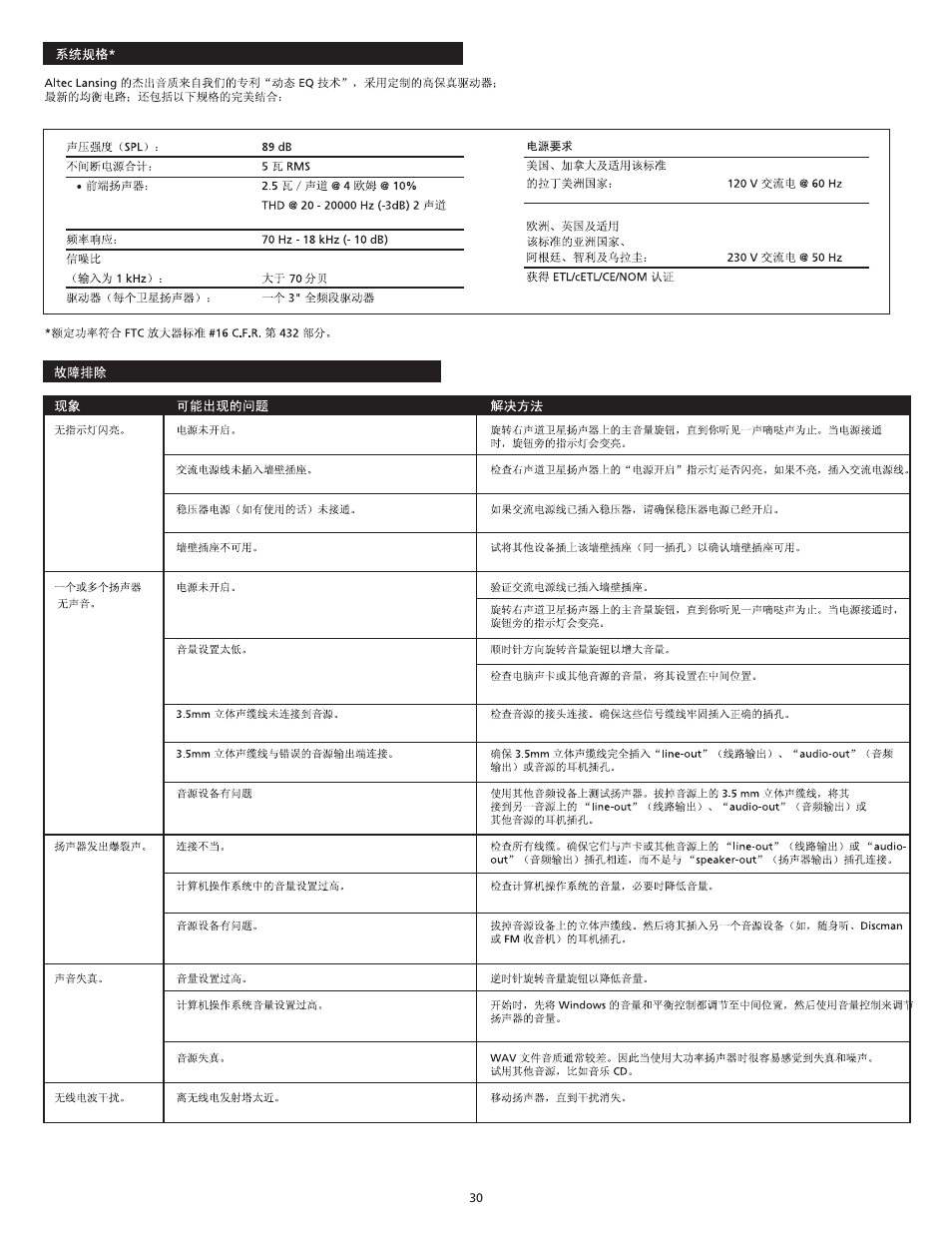 Altec Lansing VS2120 User Manual | Page 32 / 33