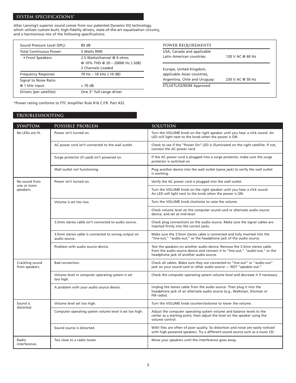 Altec Lansing VS2120 User Manual | Page 5 / 33